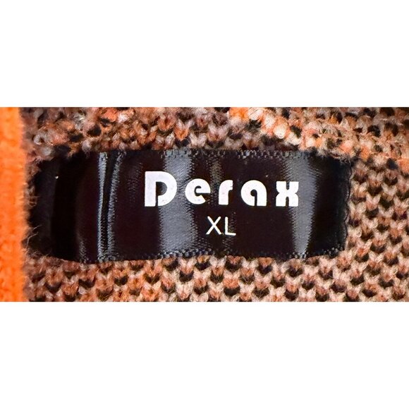 Women TIGER Animal Print Sweater Cardigan Button Long Sleeve Orange Black XL - Picture 3 of 3